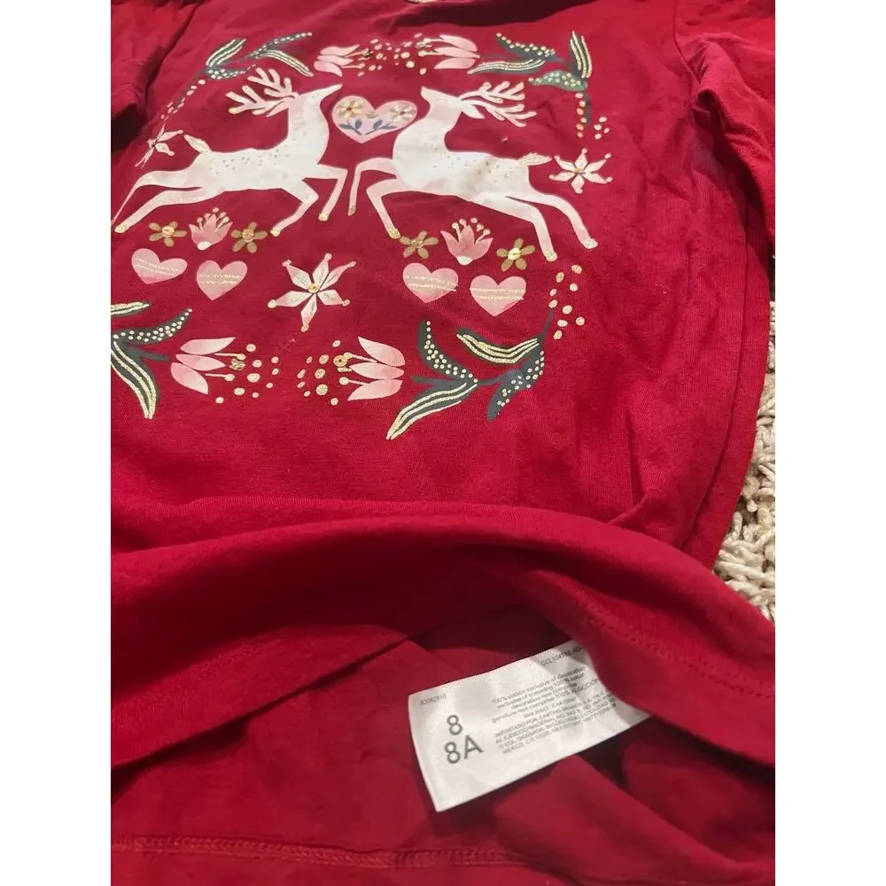 NWT❤️Carter's girl Deer cotton top sz8